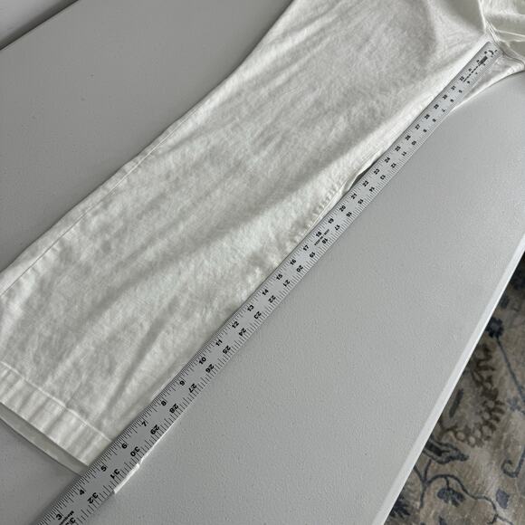NYDJ Trouser Pants Womens 16W White In Stretch Linen Straight Leg Minimalist - Picture 13 of 16